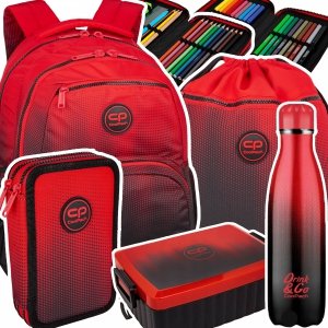 ZESTAW 5 el. Plecak CoolPack PICK  23 L czerwone ombre, GRADIENT CRANBERRY (F099756SET5CZ)