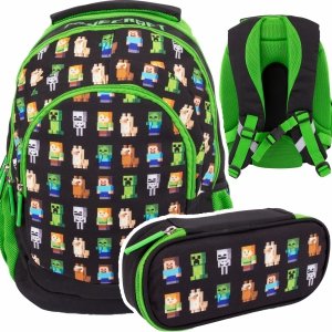 ZESTAW 2 el. Plecak wczesnoszkolny 19 L MINECRAFT Characters (502021200SET2CZ)
