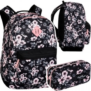 ZESTAW 2 el. Plecak CoolPack miejski SCOUT kwiatki, HELEN (F096744SET2CZ)