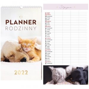 Kalendarz ścienny 2022 ZWIERZAKI Planer Rodzinny INTERDRUK (00225)