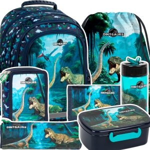 ZESTAW 7 el. Plecak szkolny DINOZAURY (PL15BDN19SET7CZ)