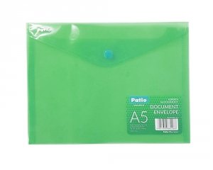 Teczka koperta transparentna na dokumenty A5 PATIO zielona (PAT3139A/N/15)