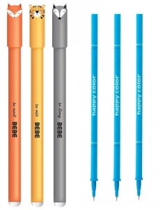 3x Długopis FRIENDS BOYS wymazywalny żelowy 0,5 mm WILK, LISEK, TYGRYS + WKŁADY (13355+12296)