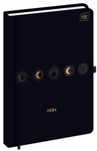 Kalendarz książkowy A5 MOON 192 strony 2024 (38099)