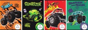 4x Zeszyt A4 w kolorową linię 32 kartki HOT WHEELS Mattel (69125SET4CZ)