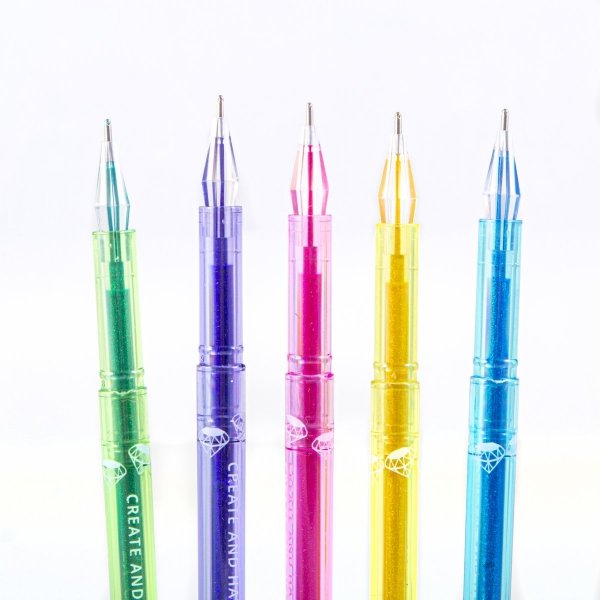 Długopisy diamentowe z brokatem 6 kolorów KIDEA zapachowe (DDB6KA)