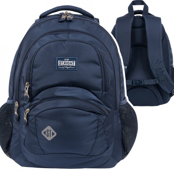 Plecak szkolny młodzieżowy ST.RIGHT granatowy, ST.NAVY BLUE VINTAGE BP5 (74792)