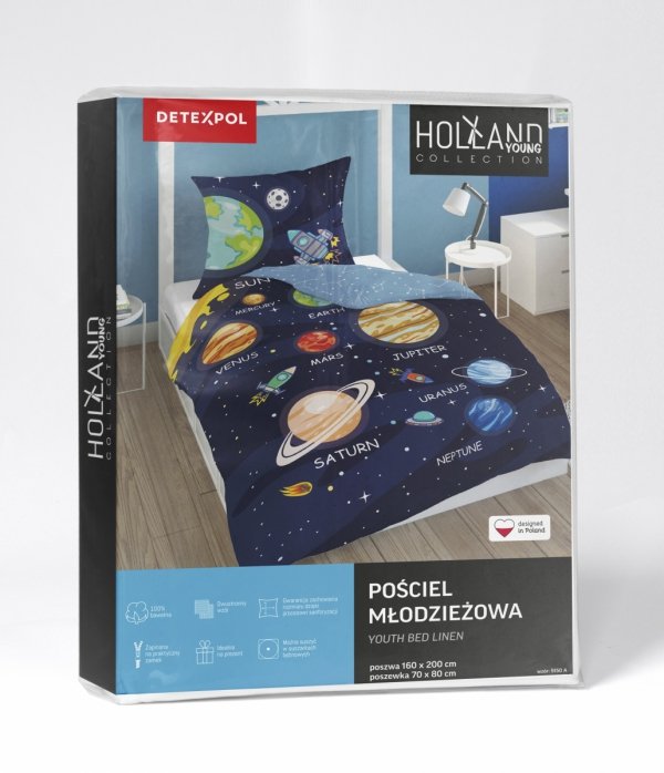 Pościel bawełniana KOSMOS PLANETY Układ 160 x 200 cm (5150A)