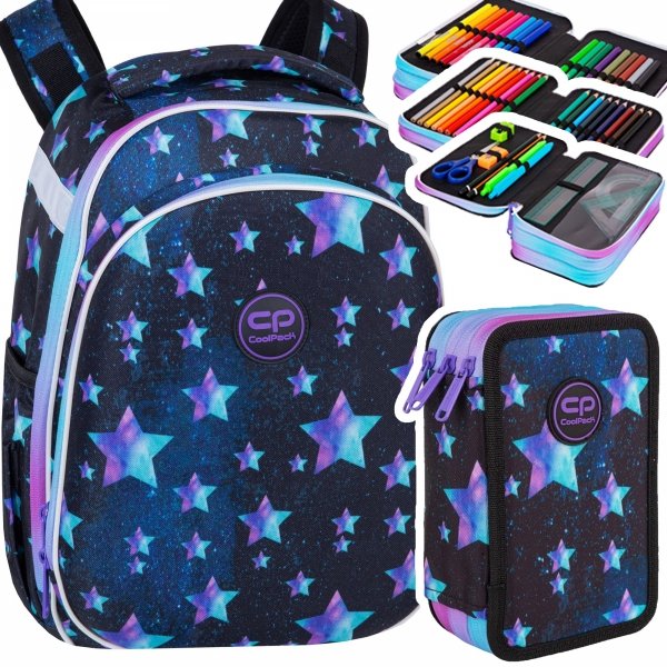 ZESTAW 2 el. Tornister Plecak CoolPack TURTLE  25 L gwiazdy, STAR NIGHT (F015830SET2CZ)