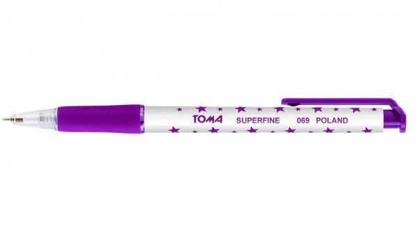 Długopis automatyczny w gwiazdki TOMA, fioletowy (TO-069)