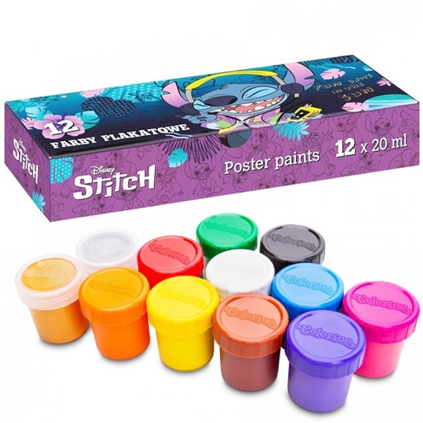 Farby plakatowe STITCH 12 kolorów 20 ml Coolpack ( 54762PTR) 
