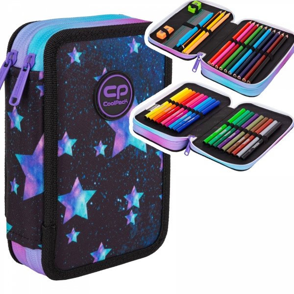 Piórnik CoolPack dwukomorowy z wyposażeniem JUMPER 2 gwiazdy, STAR NIGHT (F066830)