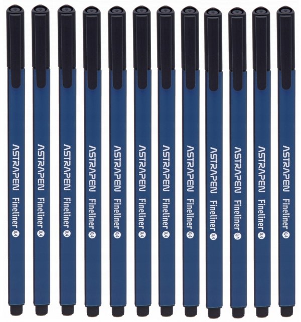 12x Cienkopis trójkątny 0,4 mm ASTRAPEN czarny (202023005OPAKOWANIE)