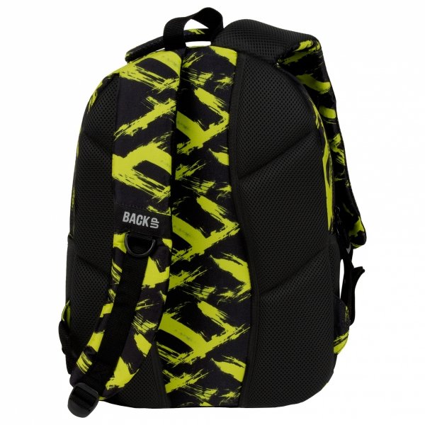 ZESTAW 5 el. Plecak szkolny młodzieżowy BackUP 26 L limonkowe wzory, NEON (PLB6X54SET5CZ)