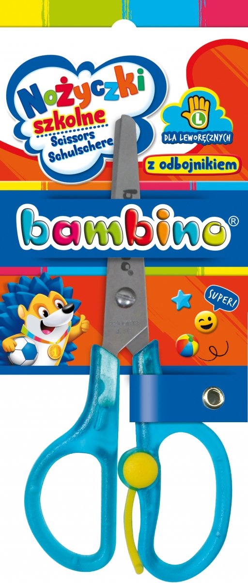 Nożyczki szkolne z odbojnikiem DLA LEWORĘCZNYCH BAMBINO (02946)