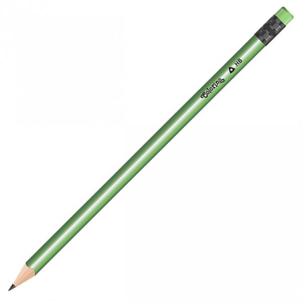 Ołówek trójkątny z gumką METALICZNY HB COLORINO KIDS mix (39941)