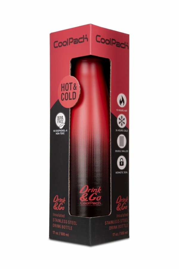 Bidon Drink&amp;Go butelka termiczna CoolPack 500ml czerwone ombre, GRADIENT CRANBERRY (Z04756)