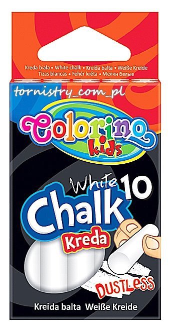 Kreda biała bezpyłowa 10 sztuk COLORINO (33138)