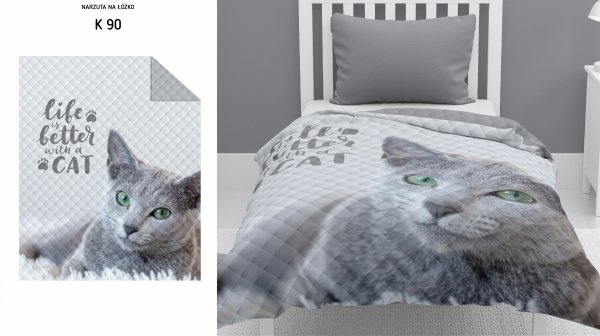 Narzuta dziecięca na łóżko CAT Kot KOTEK 170 x 210 cm (K090)