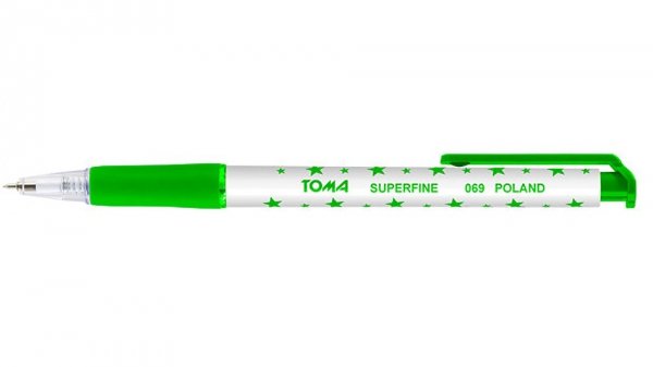 Długopis automatyczny w gwiazdki TOMA, zielony 20szt (TO-069) 