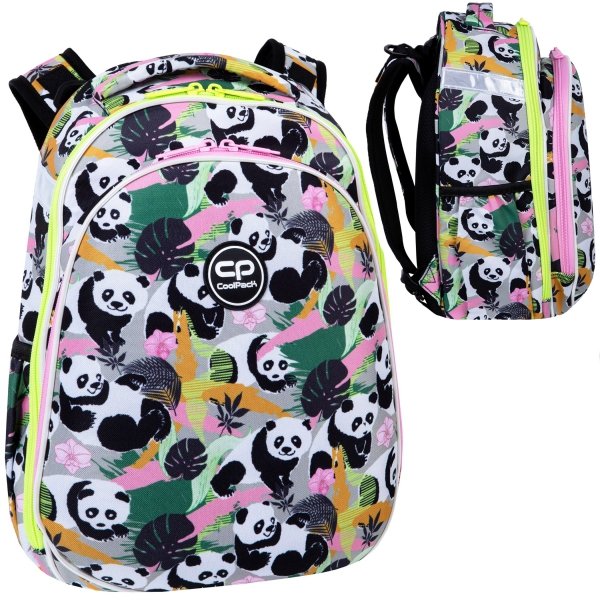 ZESTAW 5 el. Tornister Plecak CoolPack TURTLE  25 L pandy, PANDA GANG (F015829SET5CZ)