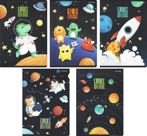 5x Zeszyt A5 w kratkę 32 kartki SPACE ADVENTURE (400182344SET5CZ)