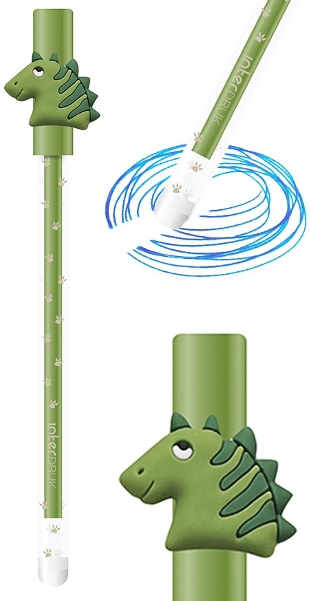 Długopis wymazywalny żelowy 0,5 mm DINOZAURY Zielony (33179)