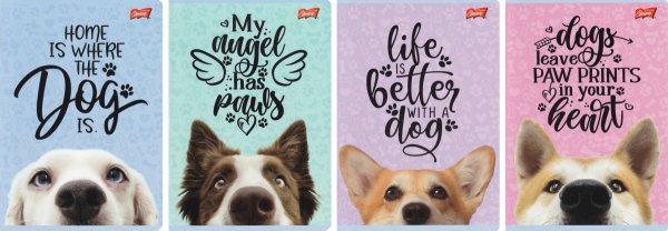 4x Zeszyt A5 w kolorową linię 16 kartek DOG (75331SET4CZ)