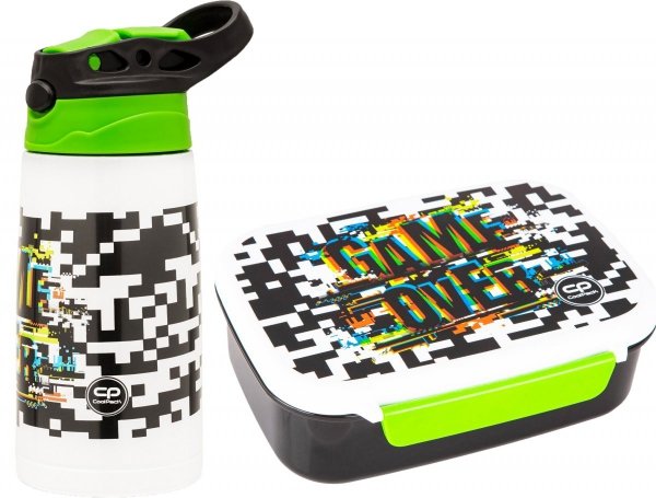 Zestaw bidon butelka termiczna i śniadaniówka BONO CoolPack 350 ml gra, GAME OVER (Z10679+Z18679)