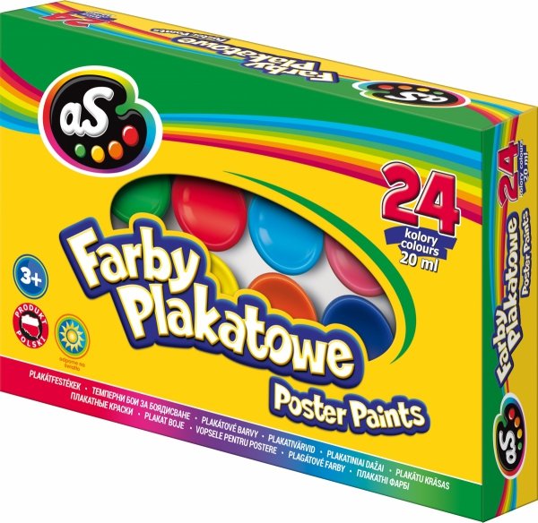 Farby plakatowe szkolne AS 24 kolory ASTRA 20 ml (301219005)