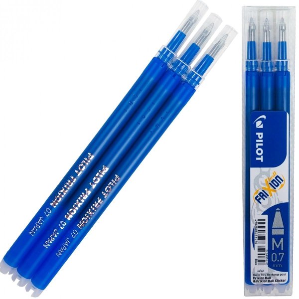 3 x Wkład niebieski do długopisu żelowego wymazywalnego FriXion PILOT (56070ZESTAW)