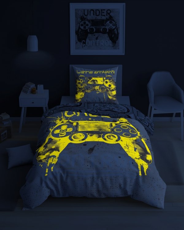 Pościel świecąca w ciemności GAME PAD Pady 160 x 200 cm komplet pościeli (5414A)