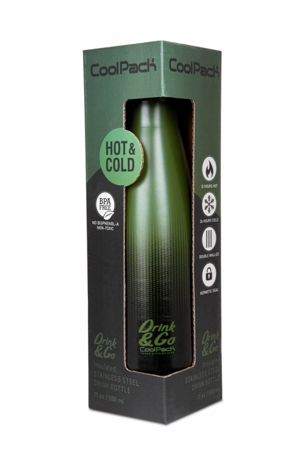 Bidon Drink&amp;Go butelka termiczna CoolPack 500ml zielone ombre, GRADIENT GRASS (Z04757)
