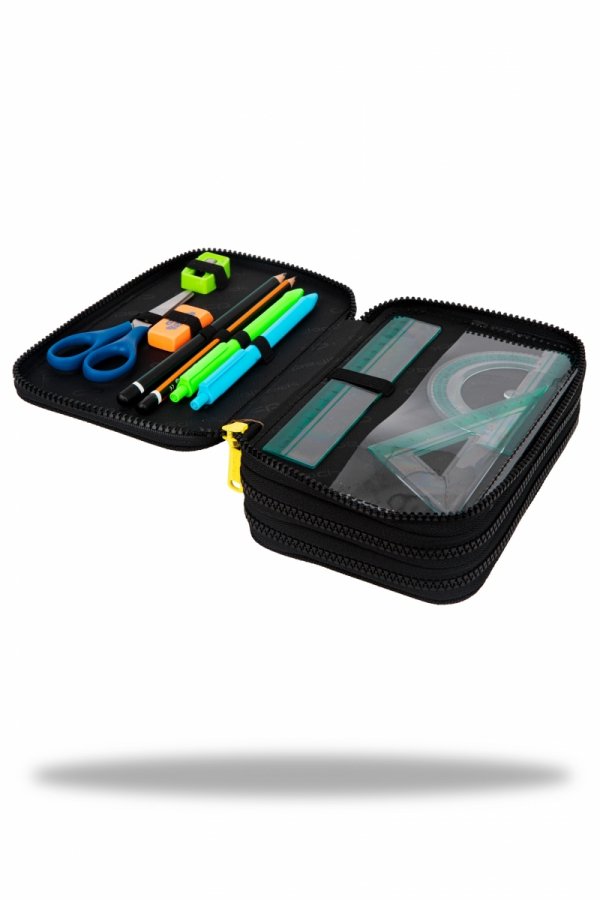 Piórnik CoolPack potrójny z wyposażeniem JUMPER 3 piłka nożna, GOAL TIME (F067701)