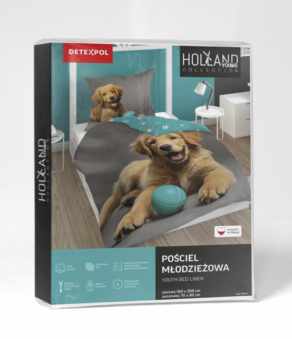 Pościel bawełniana DOGS Piesek 160 x 200 cm komplet pościeli (5151A)