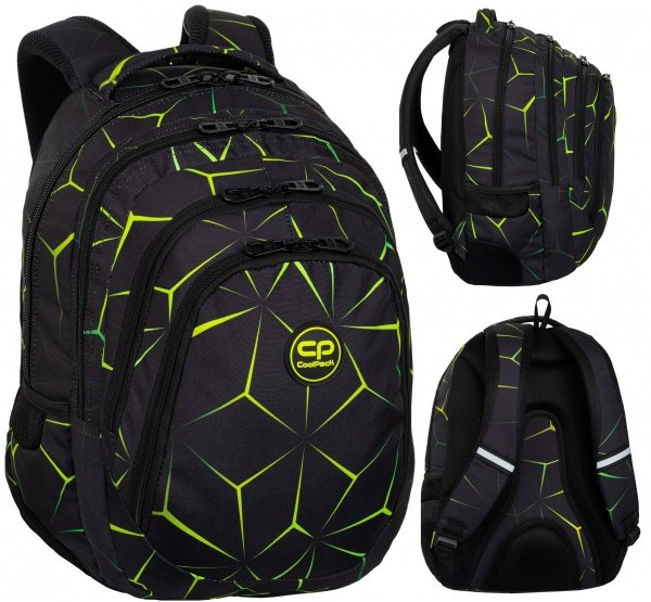 ZESTAW 5 el. Plecak CoolPack DRAFTER 28 L zielone wzory, QUAKE (F010750SET5CZ)