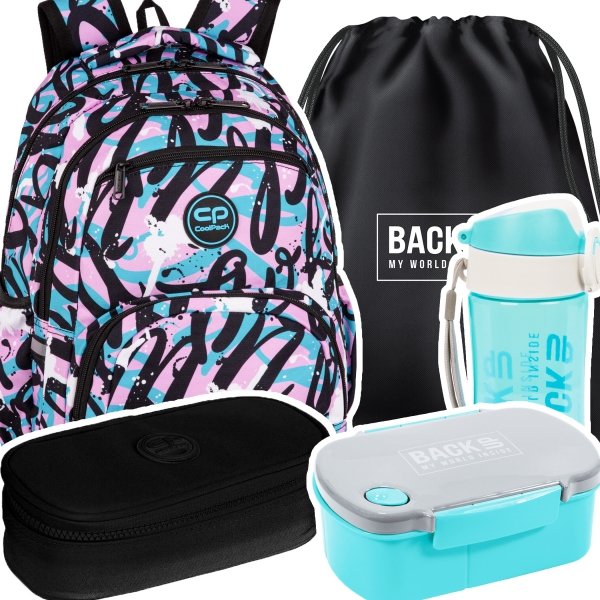 ZESTAW 5 el. Plecak CoolPack PICK 23 L napisy, SWEET MESS (F099815SET5CZ)