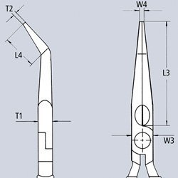SZCZYPCE TNĄCE PÓŁOKRĄGŁE WYGIĘTE IZOLOWANE 160MM