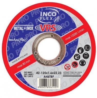 TARCZA WYPUKŁA T27 125*1.0*22 A60TBF-VRS