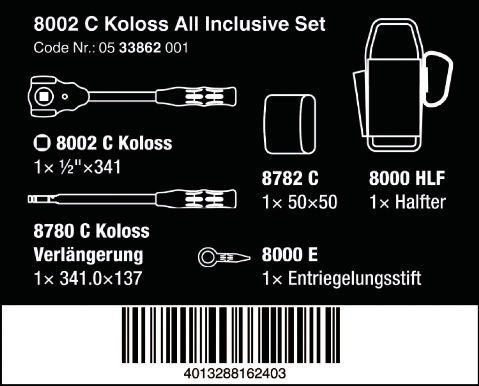 ZESTAW GRZECHOTKA KOLOSS ALL INCLUSIVE 1/2&#039;&#039;
