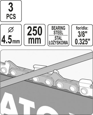 PILNIK OKRĄGŁY DO ŁAŃCUCHÓW 4.5MM 3 SZT.