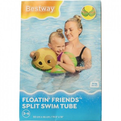Kółko do pływania koło dmuchane BESTWAY 36405 leniwiec 50x46cm