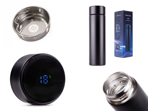 Kubek termiczny termos smart LED 500ml czarny