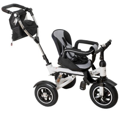 Rowerek trójkołowy Trike Fix V3 rower spacerówka 3w1 obracany 360 wolne koło czarny