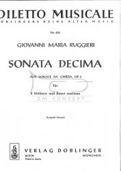 Diletto Musicale Ruggieri Giovanni Maria: Sonata decima aus Sonate da chiesa op. 3 na dwoje skrzypiec i bc