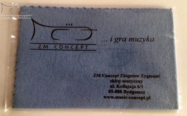 ZM CONCEPT szmatka do polerowania instrumentów muzycznych posrebrzanych i srebrnych, 18x28 cm z nadrukiem