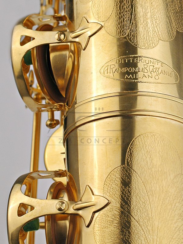 RAMPONE&amp;CAZZANI saksofon barytonowy R1 JAZZ model 2009/J/OT, klapa niskiego A, Bare Vintage Brass