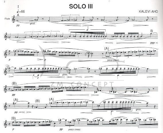 Aho, Kalevi: Solo 3: for flute