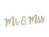 Drewniany napis Mr & Mrs, złoty, 50x10cm