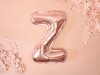 Balon foliowy Litera ''Z'', 35cm, różowe złoto